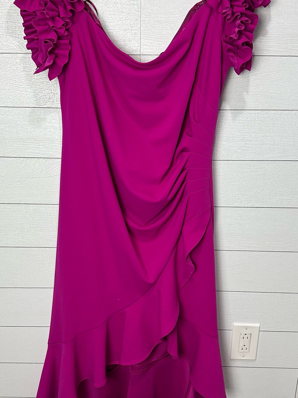 NWT Xscape Pink Ruffled Midi Dress 22W - Picture 12 of 14
